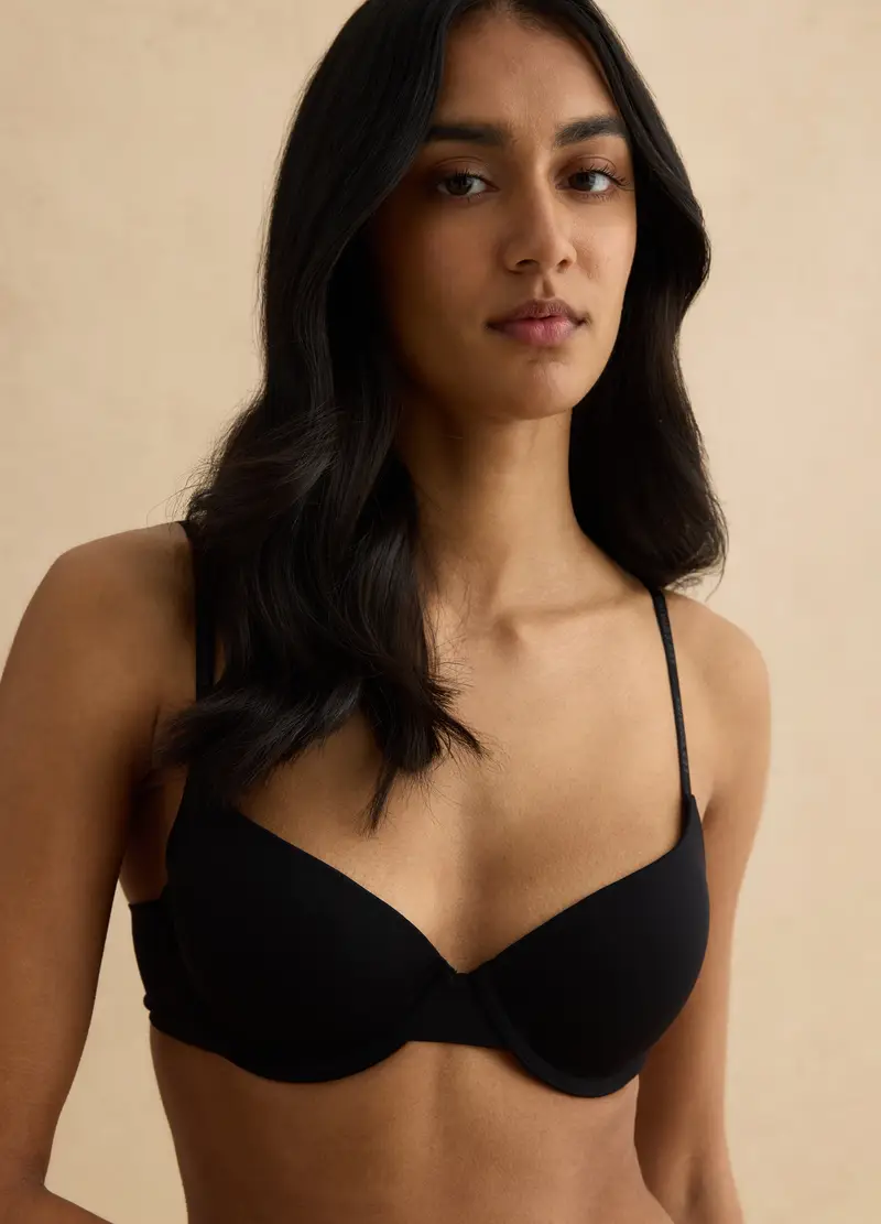 Reggiseno Nero Con Ferretto E Coppe Imbottite, Donna, Nero miniatura 3