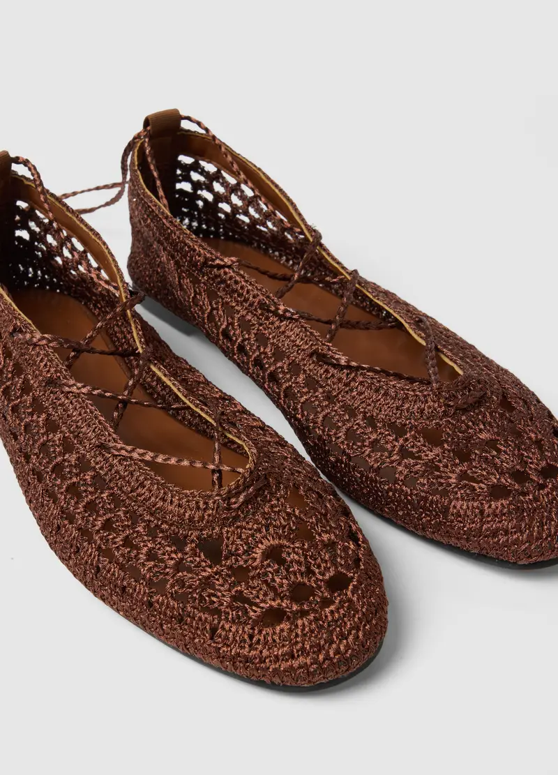 Sandali Marroni Intrecciati, Donna, Marrone miniatura 2