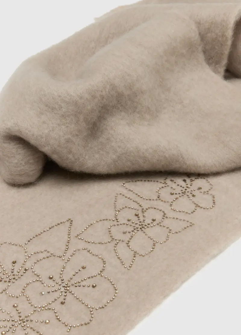 Sciarpa Beige Con Stampa, Donna, Beige miniatura 2
