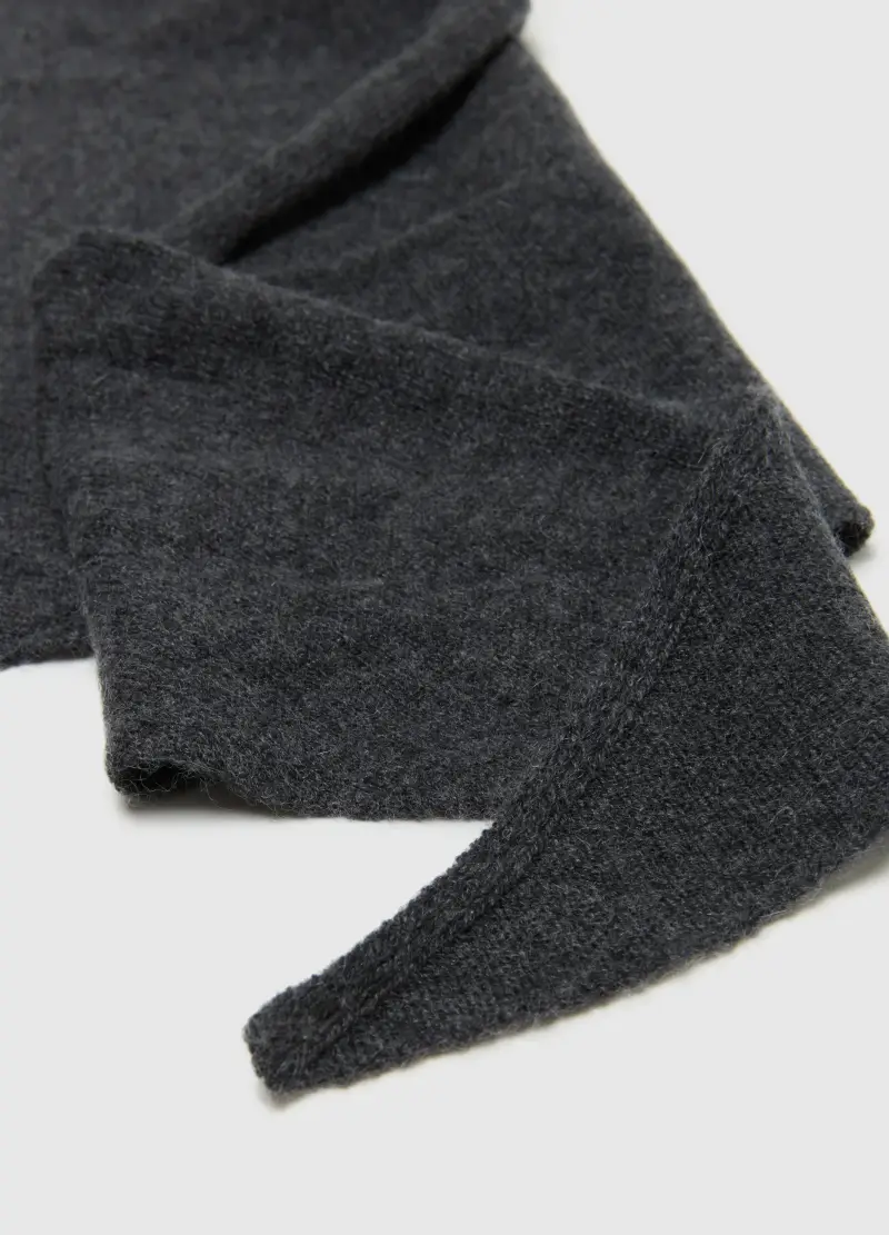 Sciarpa Grigia In Misto Lana E Cashmere, Donna, Grigio miniatura 2