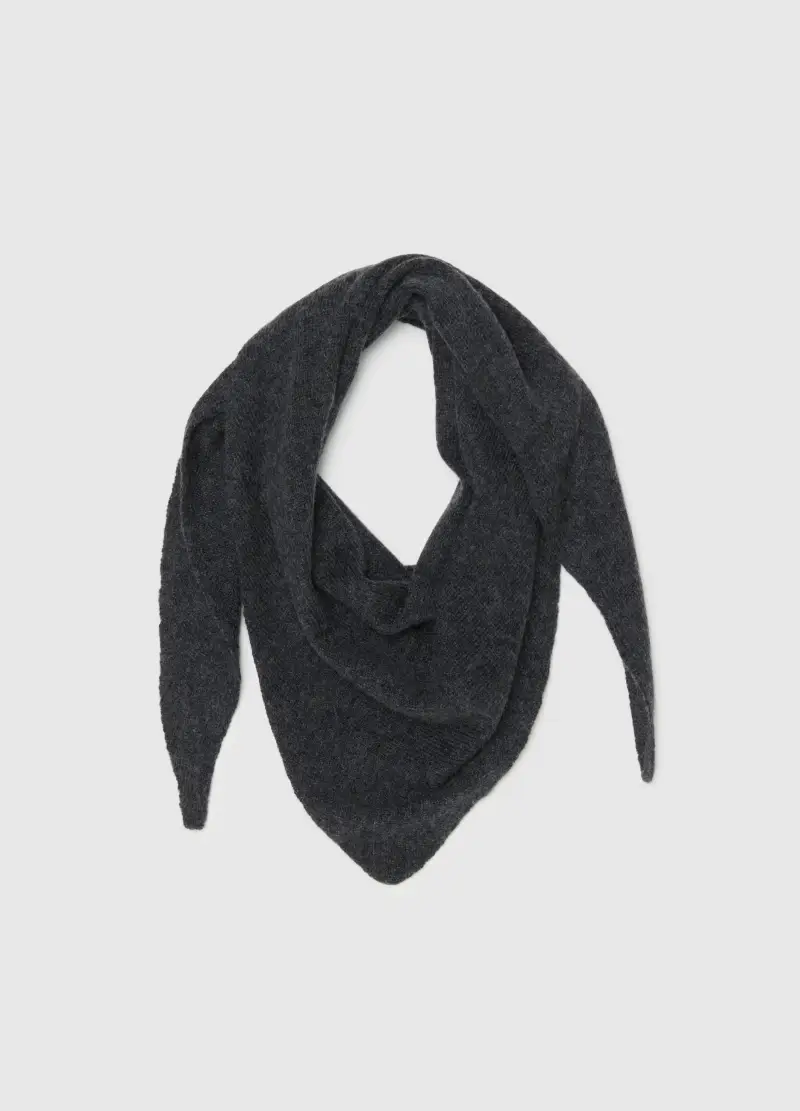 Sciarpa Grigia In Misto Lana E Cashmere, Donna, Grigio