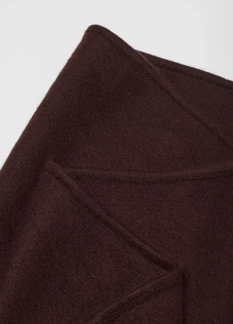 Sciarpa Marrone Con Frange, Donna, Marrone miniatura 2