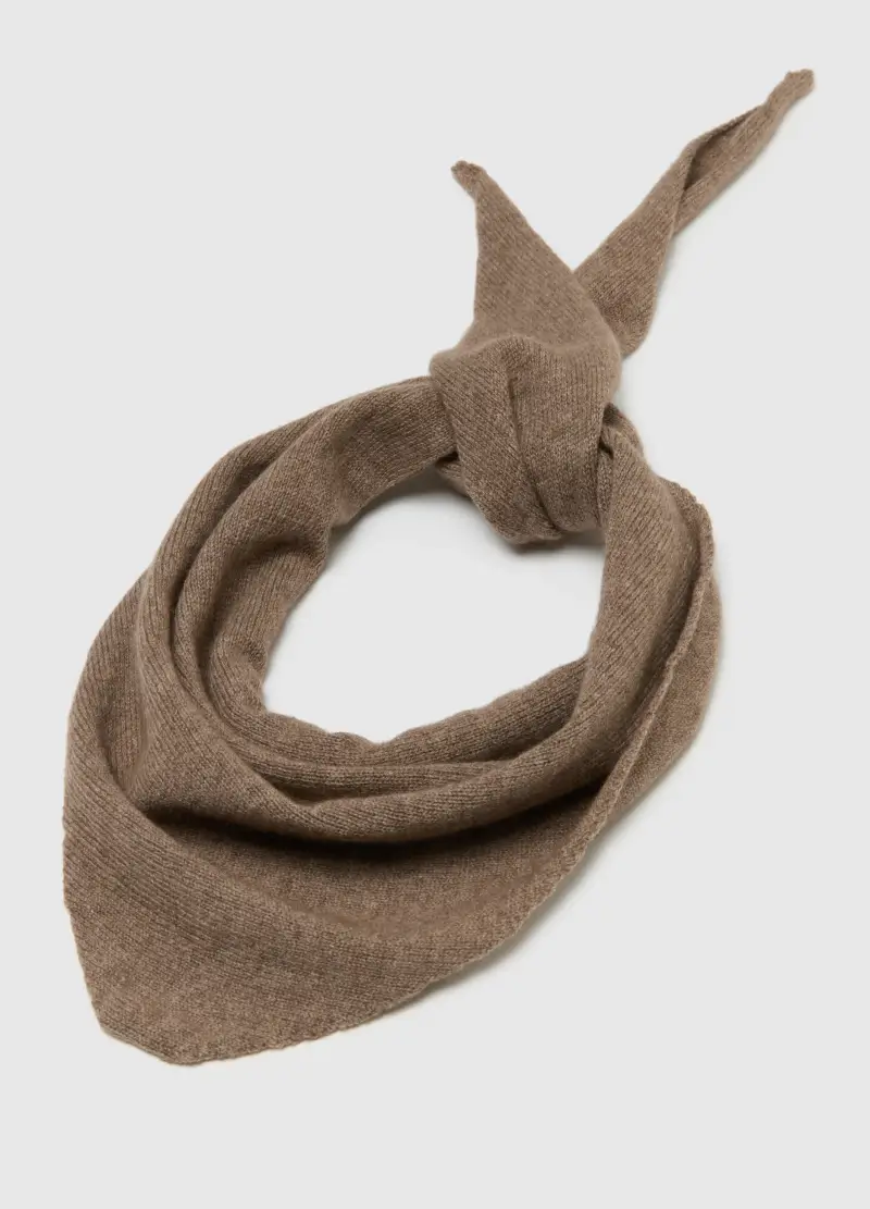 Sciarpa Marrone In Misto Lana E Cashmere, Donna, Marrone miniatura 3