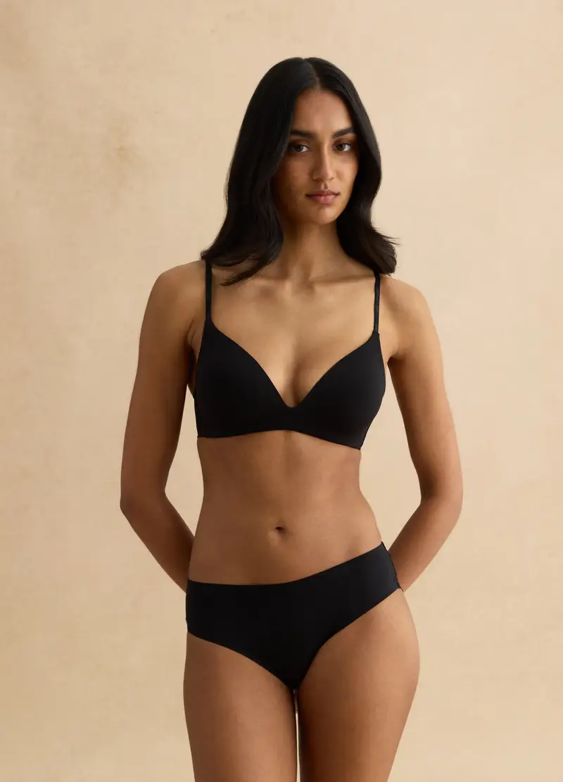 Slip Hipster Neri Con Dettagli In Pizzo, Donna, Nero