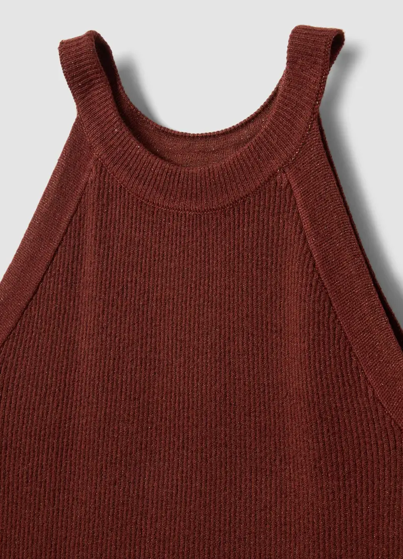 Tank Top Fitted In Misto Viscosa Rosso, Donna, Rosso miniatura 2