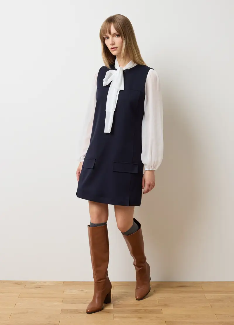 Vestito Blu Senza Maniche, Donna, Blu miniatura 2