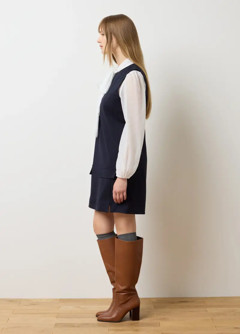 Vestito Blu Senza Maniche, Donna, Blu miniatura 3