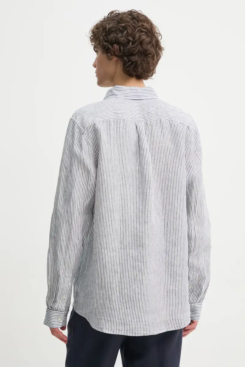 camicia di lino colore bianco miniatura 3