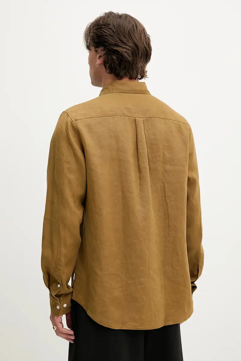 camicia di lino uomo colore verde 1000001 miniatura 3