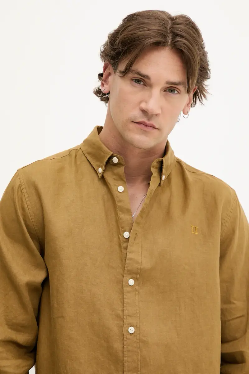 camicia di lino uomo colore verde 1000001 miniatura 4