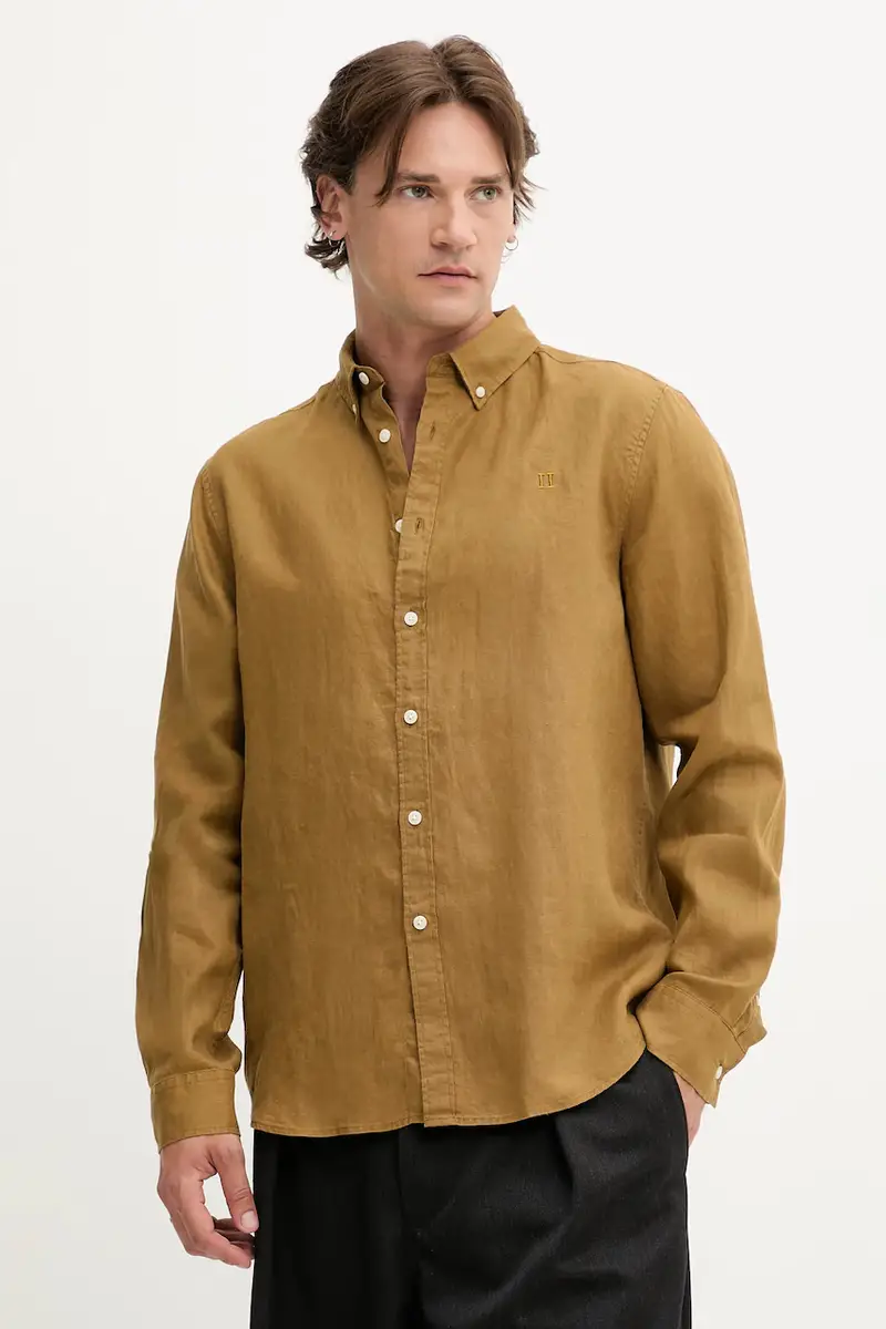 camicia di lino uomo colore verde 1000001