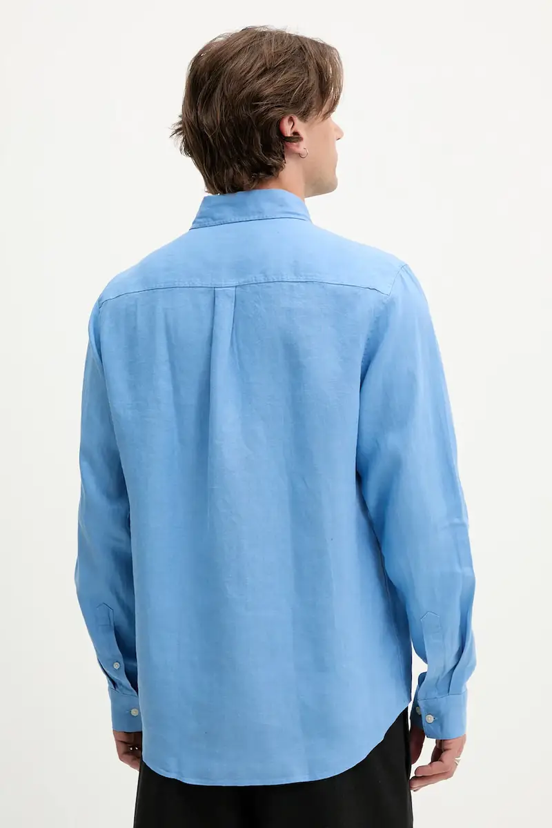 camicia di lino uomo colore violetto 1000001 miniatura 3