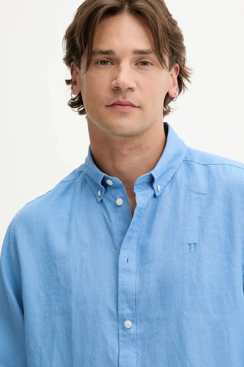 camicia di lino uomo colore violetto 1000001 miniatura 4