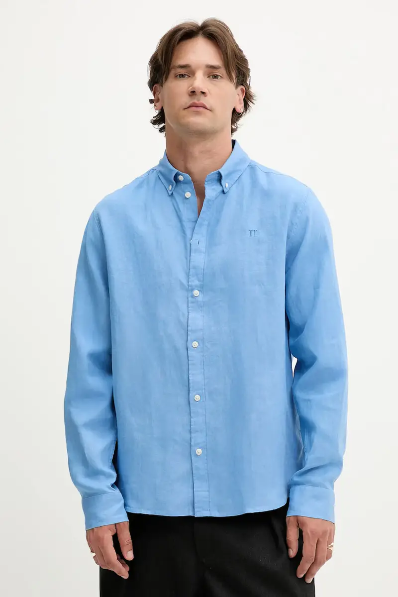 camicia di lino uomo colore violetto 1000001