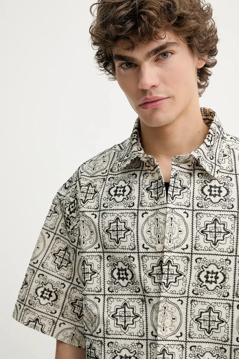 camicia in cotone uomo colore beige 1000111 miniatura 4