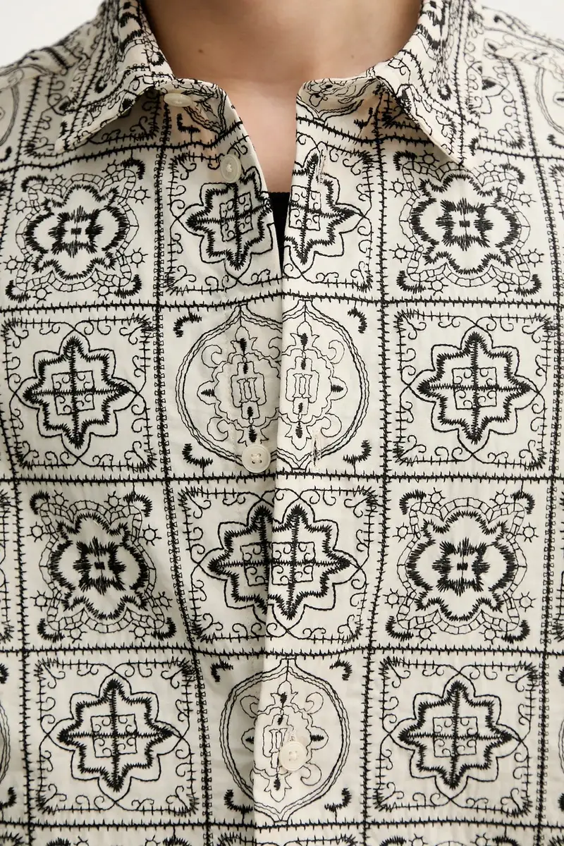 camicia in cotone uomo colore beige 1000111 miniatura 5