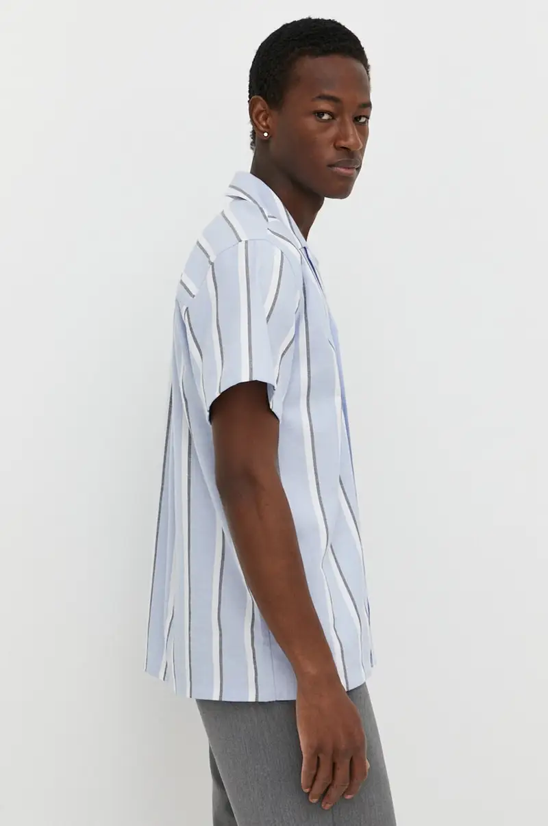 camicia in cotone uomo colore blu