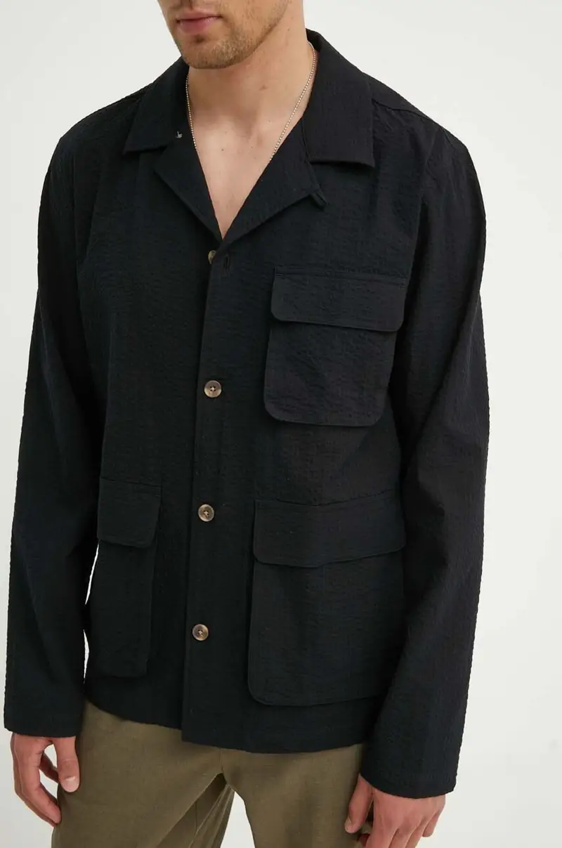 camicia in cotone uomo colore nero LDM640096 miniatura 4