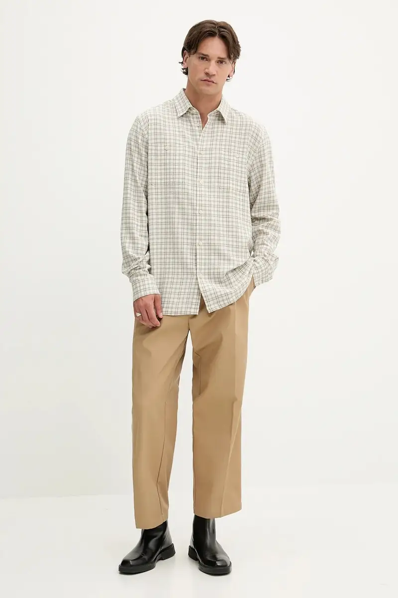 camicia uomo colore beige 1000104 miniatura 2