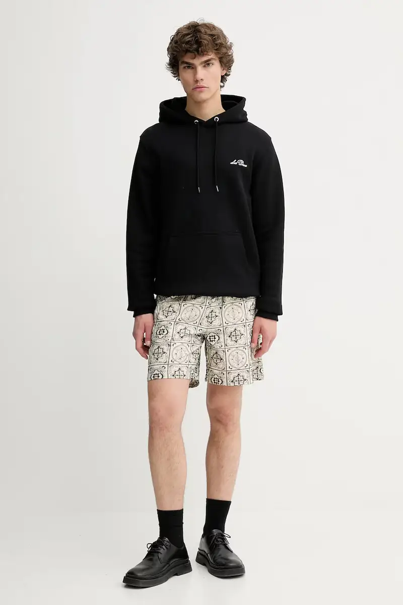 felpa in cotone uomo colore nero con cappuccio 1000214 miniatura 2