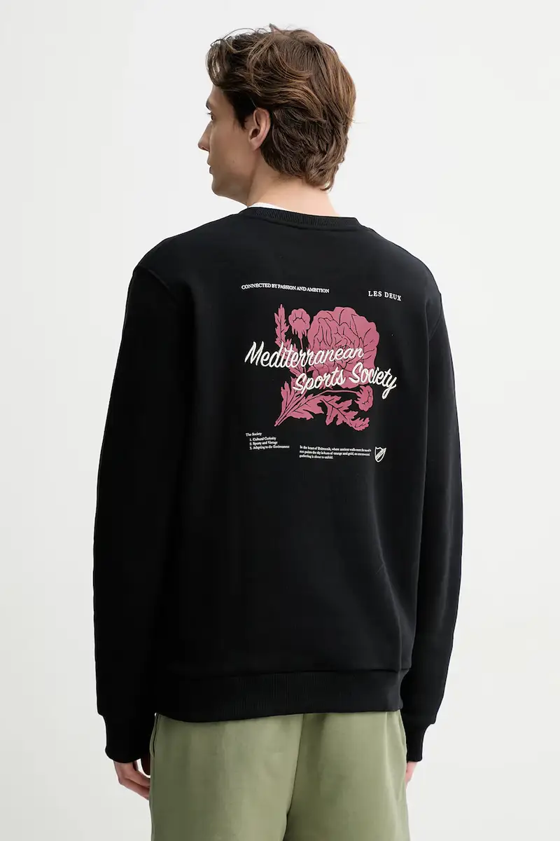 felpa in cotone uomo colore nero LDM200182 miniatura 3