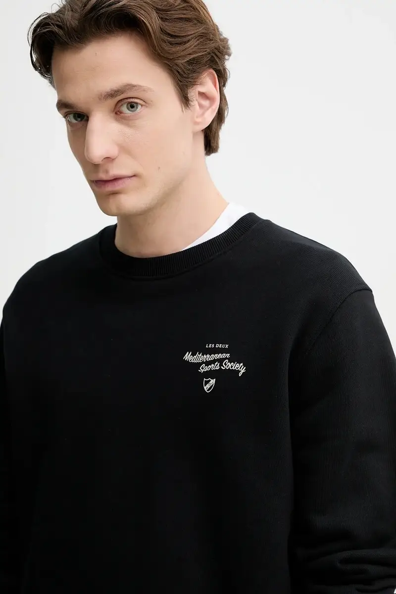 felpa in cotone uomo colore nero LDM200182 miniatura 4