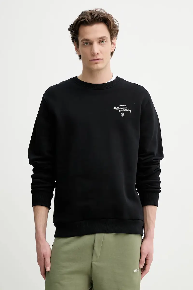 felpa in cotone uomo colore nero LDM200182