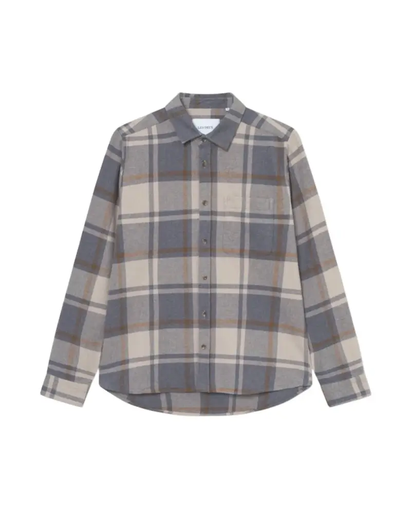 Jeremy Check Flannel Shirt Camicione a quadri in flanella - Grey melange S