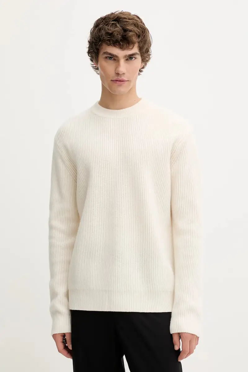 maglione in lana Eddie uomo colore beige 1000471