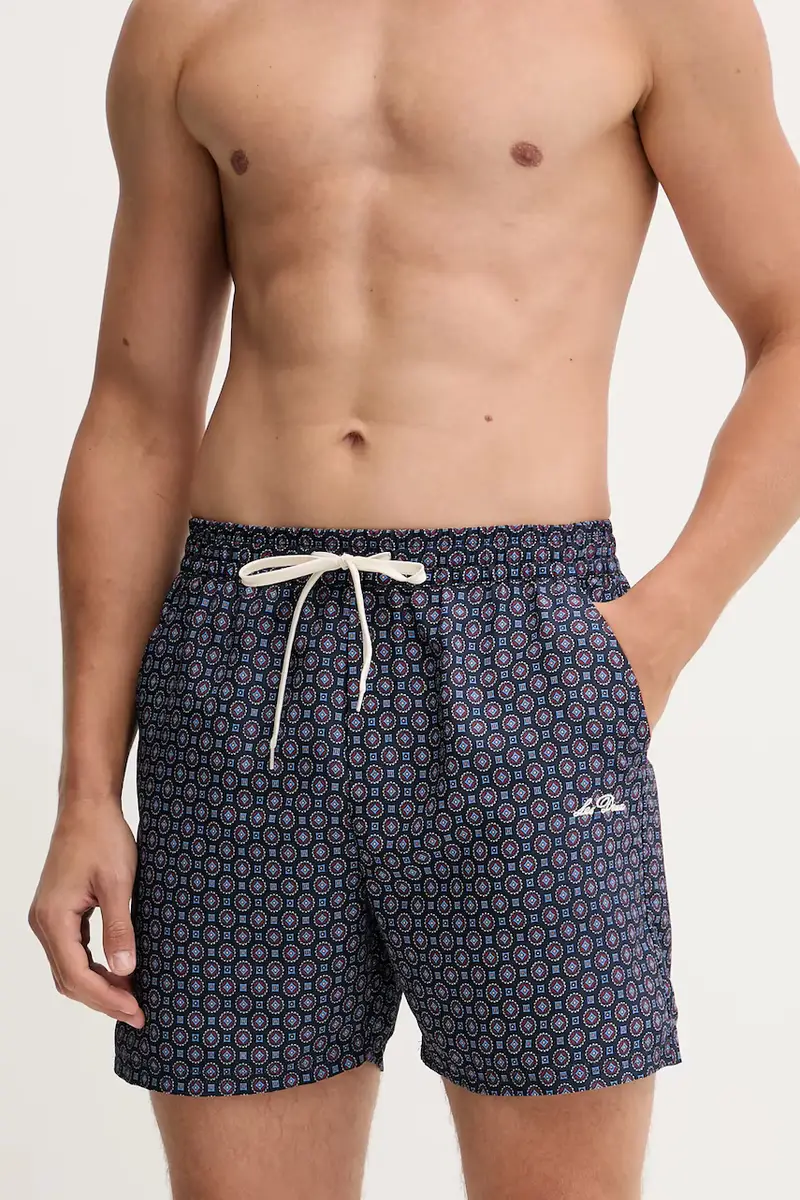 pantaloncini da bagno colore blu navy LDM540029 miniatura 2