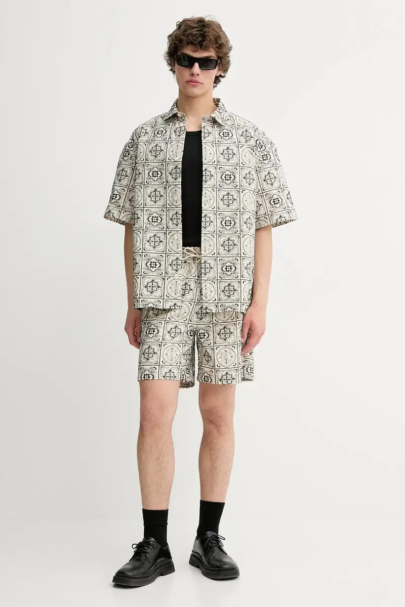 pantaloncini in cotone uomo colore beige 1000109 miniatura 2