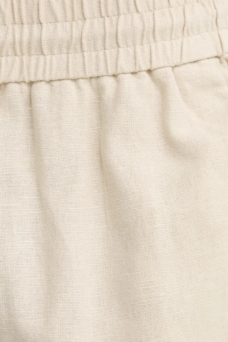 pantaloni in lino colore beige LDM510162 miniatura 4