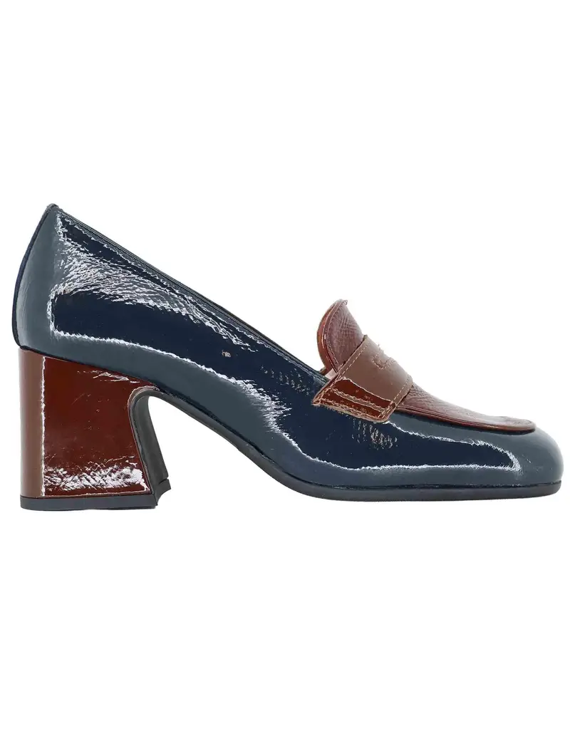 Mocassini in vernice blu e bordeaux Donna 5102Z 016