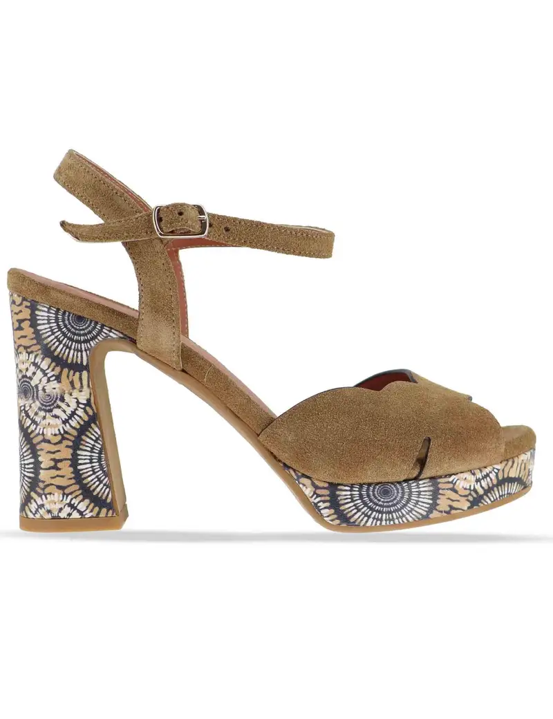 Sandali in camoscio taupe tacco alto Donna 6261K 032