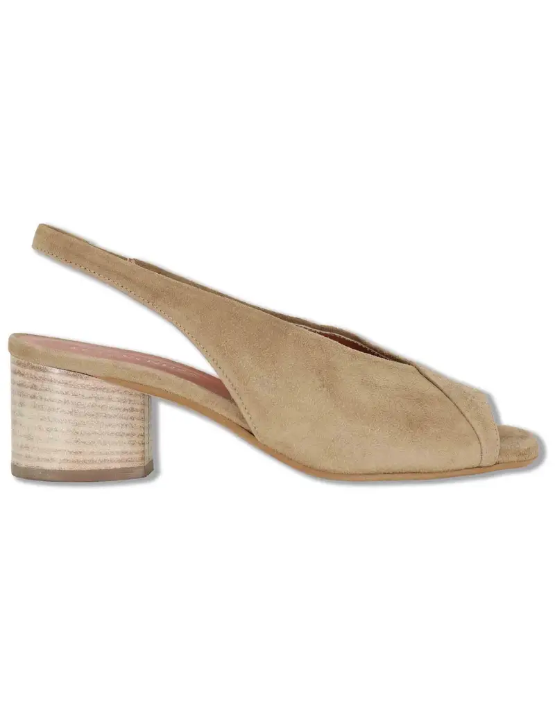 Slingback Kitten Heel in camoscio taupe Donna D801CU 028