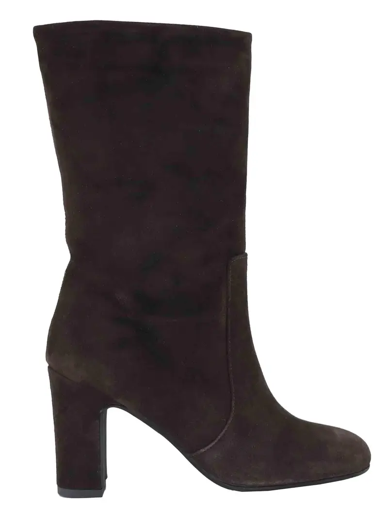 Stivaletti in camoscio marrone tacco alto Donna 3350 014
