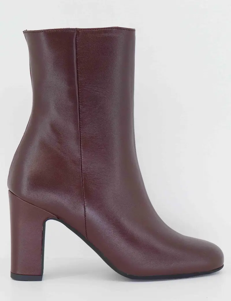 Stivaletti in pelle bordeaux tacco alto Donna 3351 016