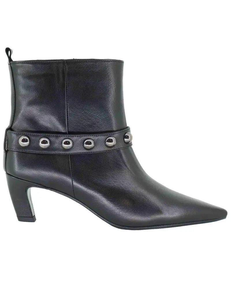Stivaletti in pelle nera Donna C461B 001