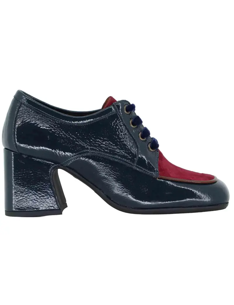 Stringate in pelle blu bicolore Donna 5115Z 016