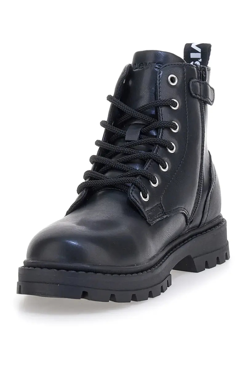 Anfibi neri con suola carrarmato e zip laterale Levi s VPHR0002S [NERO] miniatura 4