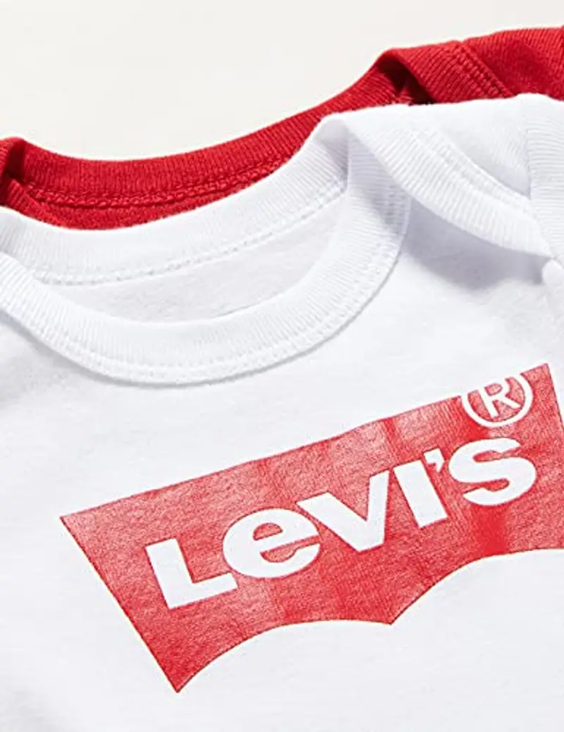 Levi's BATWING 2PK BODYSUIT, Bodysuit Unisex - Bimbi 0-24, Bianco gesso, 0-6 mesi miniatura 2