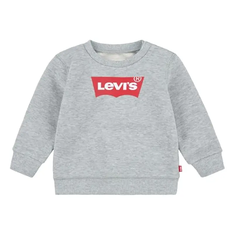 Levi's Batwing Crewneck Sweatshirt Bimbo, Grigio (Grey Heather), 9 Mesi