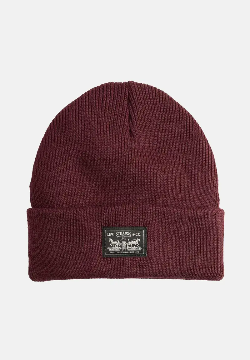 Berretto di lana Backpatch bordeaux per uomo e donna