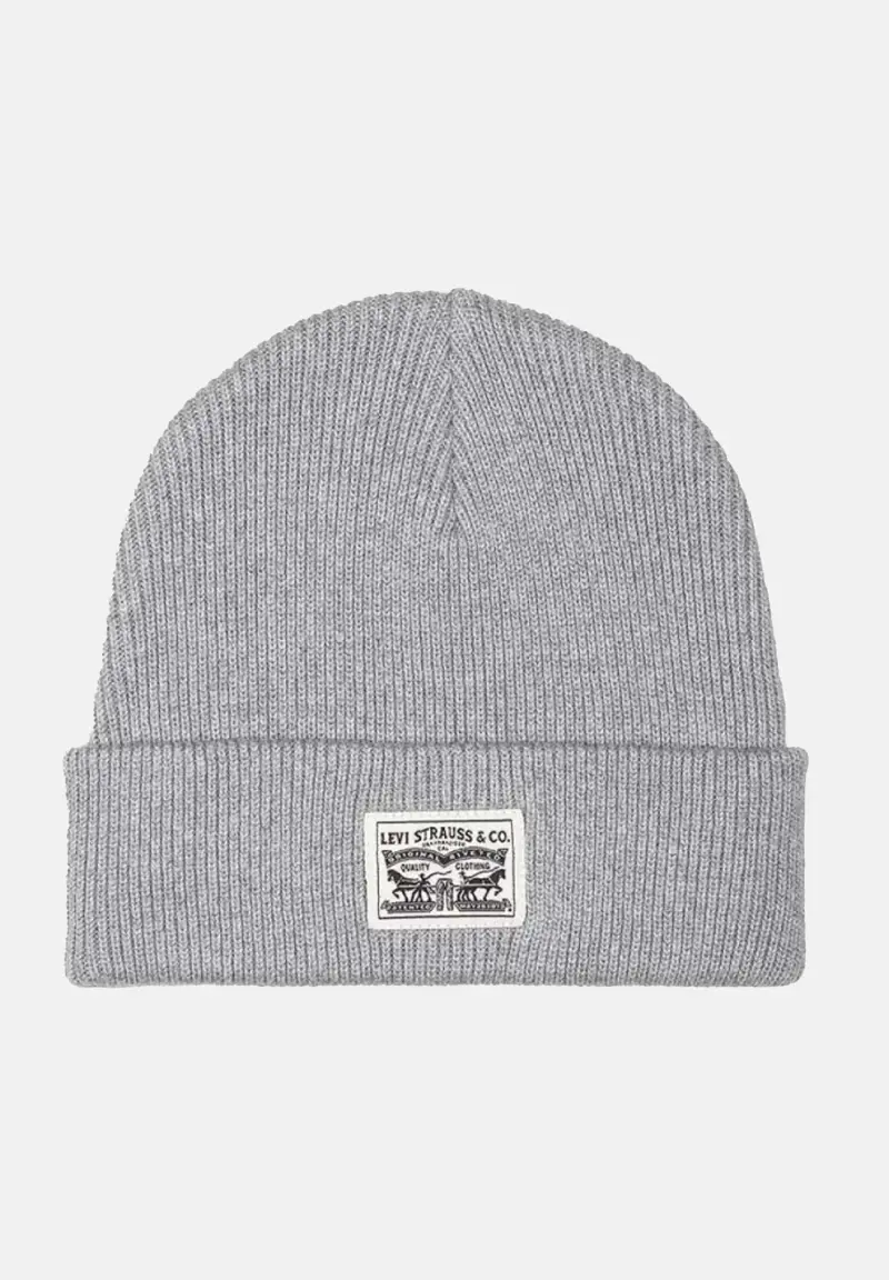 Berretto di lana Backpatch grigio per uomo e donna