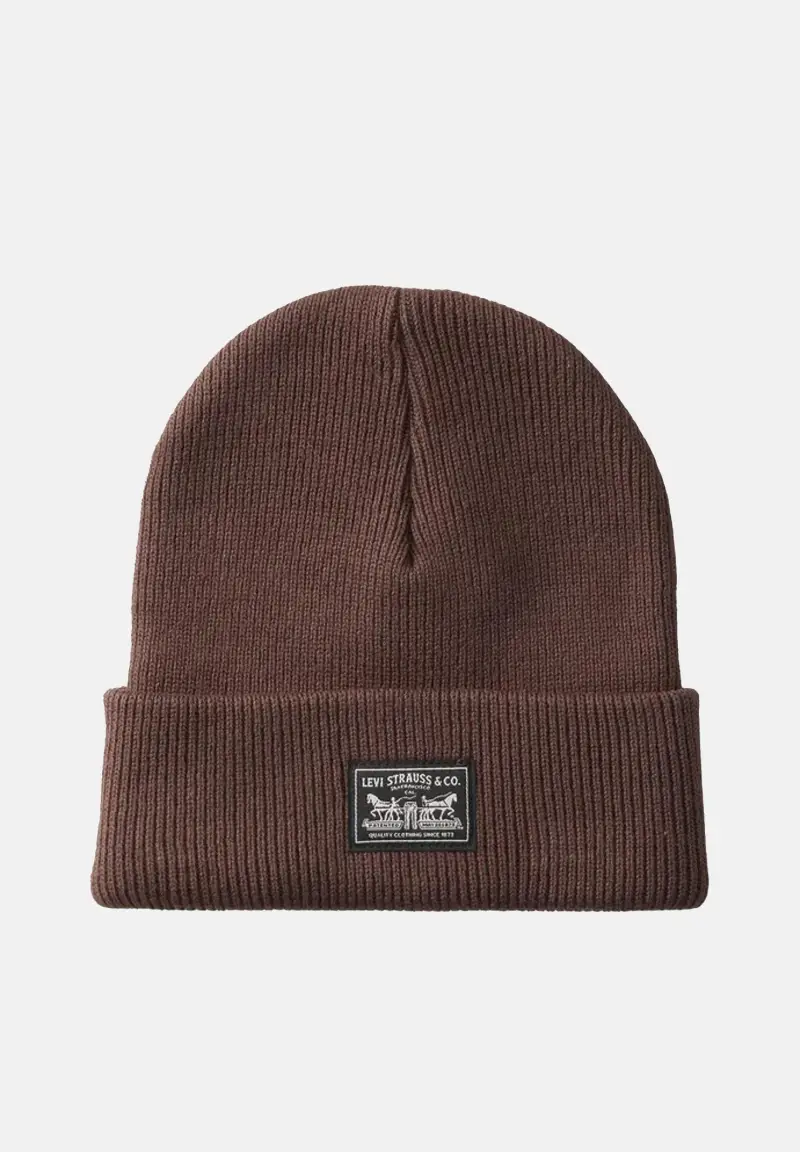 Berretto di lana Backpatch marrone per uomo e donna