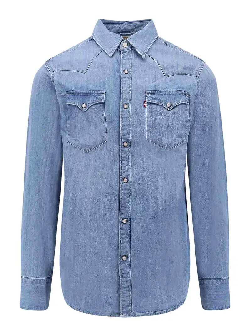 Camicia Barstow Western In Denim Lavaggio chiaro
