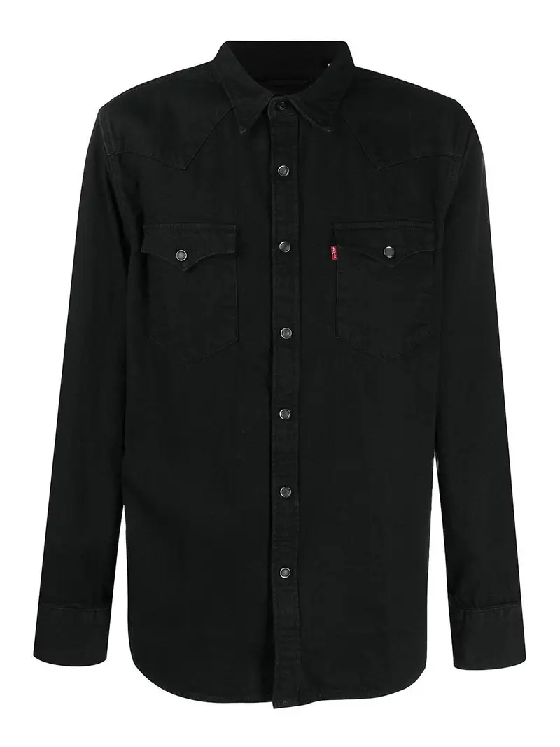 Camicia in denim stile Barstow Western Nero