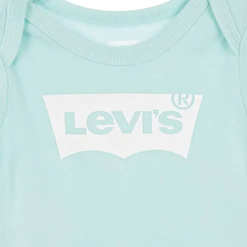 Levi's Classic Batwing Infant Hat Bodysuit Bootie Set 3Pc, Tutina per bambino e neonato Unisex - Bimbi 0-24, Bianco (Pastel Turquoise), 18 mesi miniatura 3