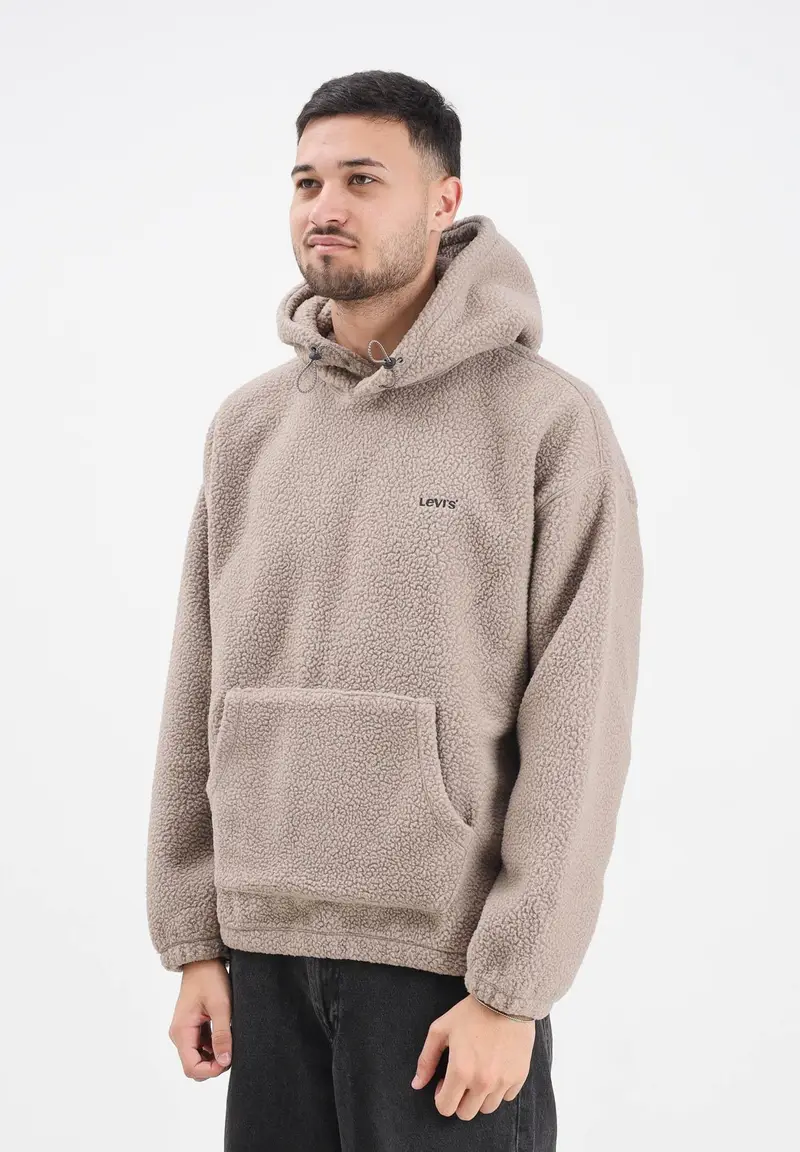 Felpa con cappuccio Cozy Up beige da uomo