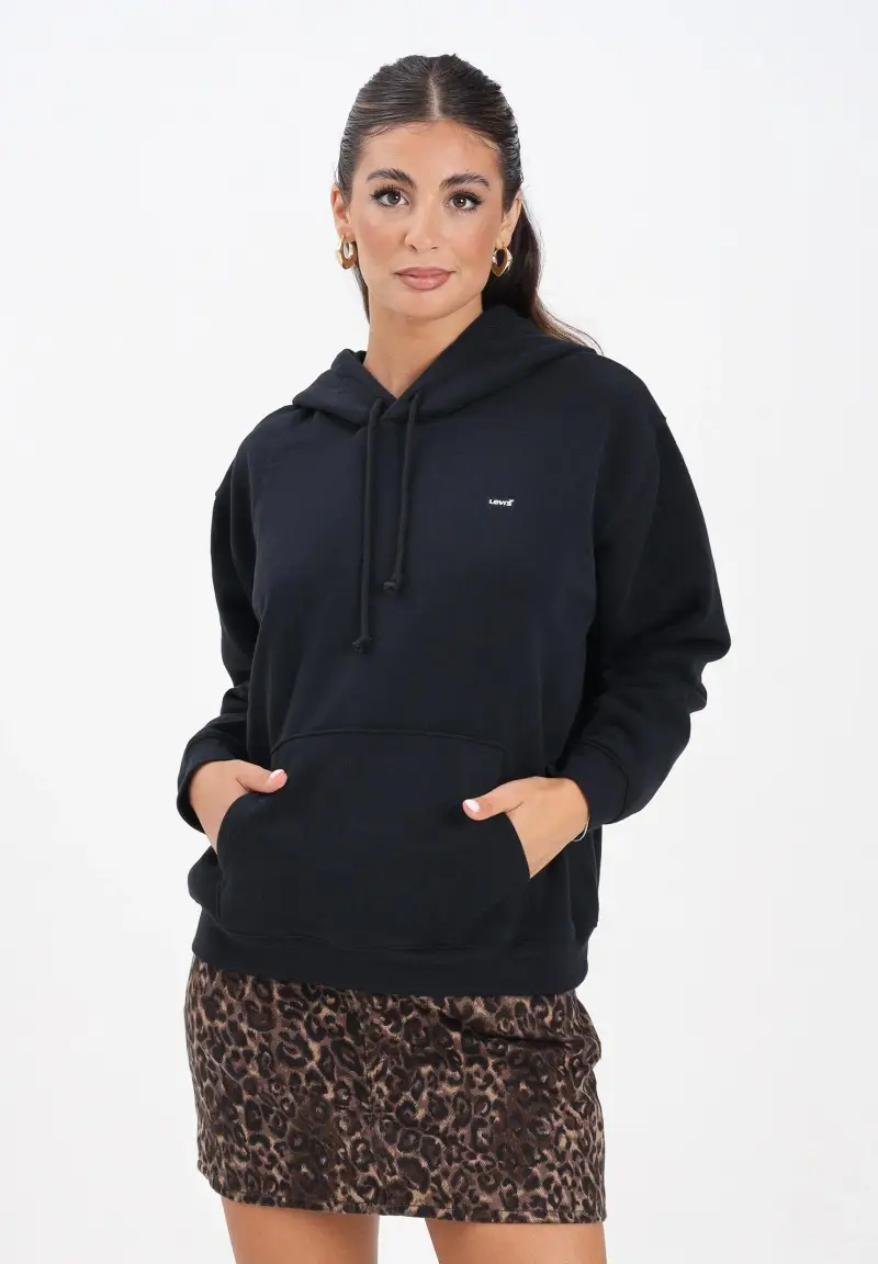 Felpa con cappuccio Everyday nera da donna miniatura 2